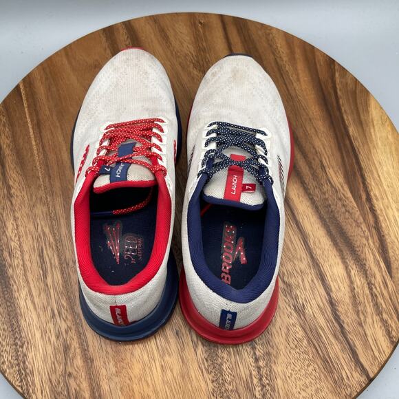 Brooks Launch 7 Shoes Womens 7.5 B Red White Blue USA Stars & Stripes Running - Picture 5 of 8